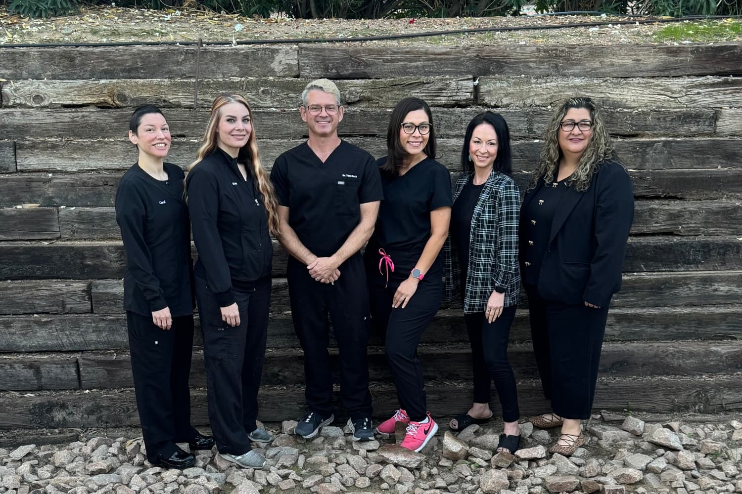 The Mountain View Smiles team standing together outdoors