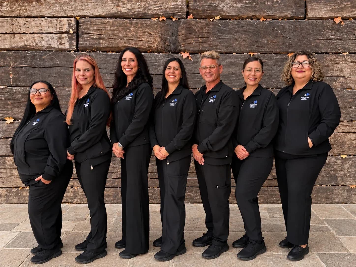 The Mountain View Smiles dental team standing together outside their Scottsdale practice